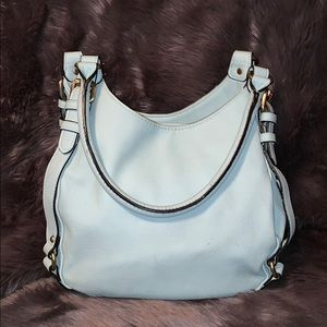 Powder blue shoulder bag-free gift w/purchase!